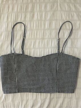 Brandy Melville John Galt Gingham Smocked Crop Tank
